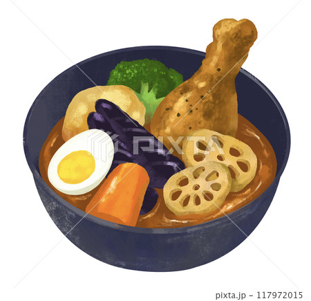 スープカレー カレーライスのイラスト スープカレー カレーライスのイラスト 117972015