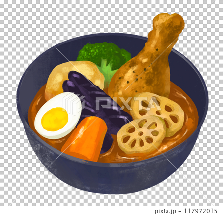 スープカレー カレーライスのイラスト スープカレー カレーライスのイラスト 117972015