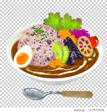 Stylish Cafe Curry - Curry rice illustration 117972016