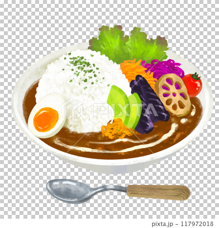Stylish Cafe Curry - Curry rice illustration 117972018
