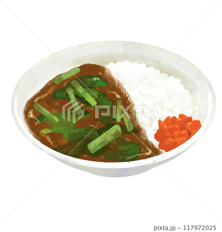 ほうれん草カレー　カレーライスのイラスト 117972025
