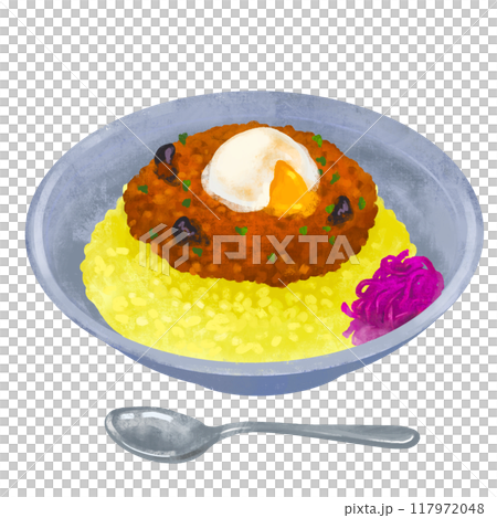 Keema curry - curry rice illustration Keema curry - curry rice illustration 117972048