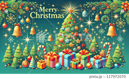 クリスマスの背景素材 117972070