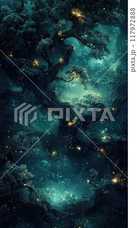 Abstract wallpaper depicting whales swimming through interstellar clouds Abstract wallpaper depicting whales swimming through interstellar clouds 117972888