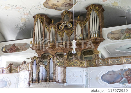 Church organ, parish church of Bregenz-St. Gallus in Bregenz, Austria on Lake Constance Church organ, parish church of Bregenz-St. Gallus in Bregenz, Austria on Lake Constance 117972929