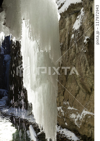 Partnachklamm or Partnach gorge in wintertime 117972943