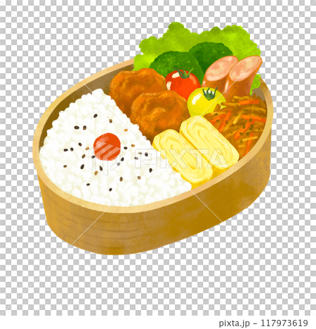 Illustration of a delicious lunch box Illustration of a delicious lunch box 117973619