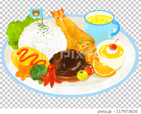 Cute children's lunch illustration Cute children's lunch illustration 117973620