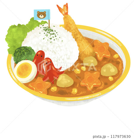 かわいいお子様カレーのイラスト かわいいお子様カレーのイラスト 117973630