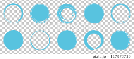 Light blue brush circle set vector 117973739