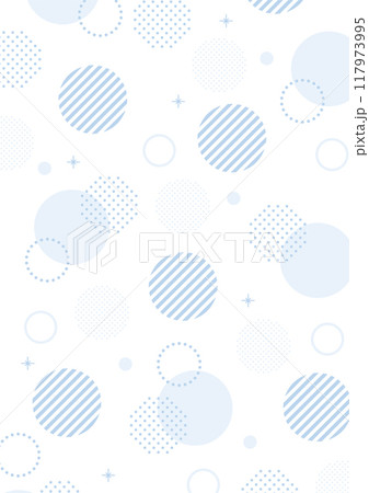 幾何学　メンフィス　背景　POP　水玉　キラキラ　青　白背景　縦長 117973995