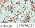 Spring delicate green floral seamless pattern. Generated by AI 117976054