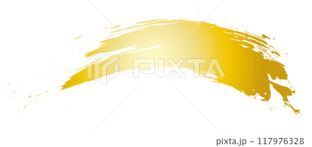 筆　ライン　線　セット　ブラシ　ストローク　手書き　金色　メタリック 117976328