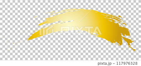 筆　ライン　線　セット　ブラシ　ストローク　手書き　金色　メタリック 117976328