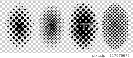 Halftone oval vertical black set 117976672