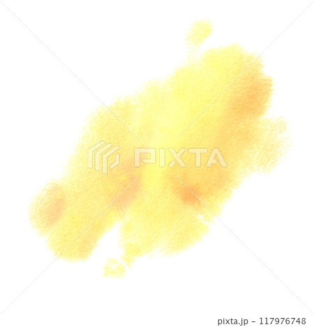 Watercolor paint spots and splashes, chaotic, beautiful, dynamic yellow, orange and burgundy colors, in autumn colors. Watercolor illustration, hand-drawn. A object isolated from the background. 117976748