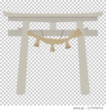 石頭製成的鳥居門的插圖素材，向量 117976752