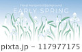 floral background geometric snowdrops. Spring season vector illustration 117977175