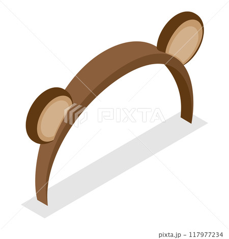 3D Isometric Flat Vector Set of Animals Ears Costumes, Carnival Headbands. Item 7 117977234