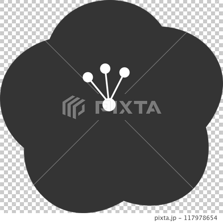 Rough monochrome vector plum icon 117978654