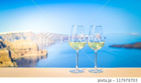 two glasses of wine two glasses of wine 117978703