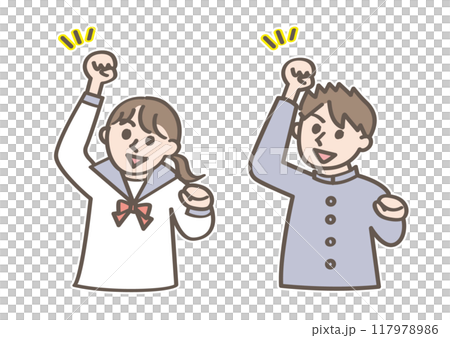 拳を挙げる学生 拳を挙げる学生 117978986