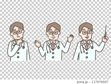 様々なポーズのドクター 117978987