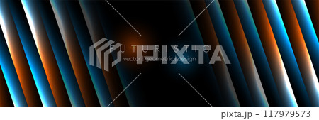 Blue orange glowing neon stripes tech abstract background Blue orange glowing neon stripes tech abstract background 117979573