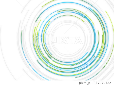 Blue and green HUD circles futuristic abstract minimal background 117979582