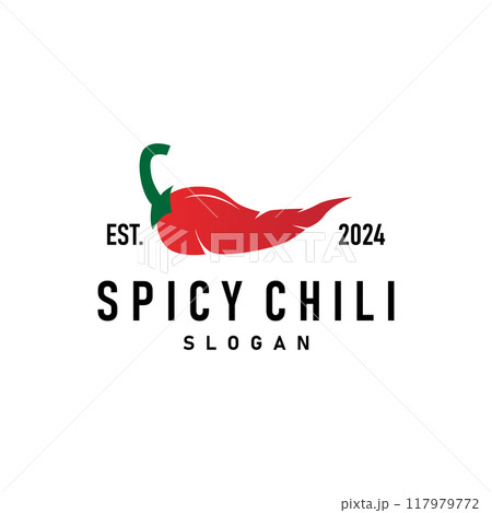 chili logo design illustration template garden plant results as food ingredients hot chili 117979772