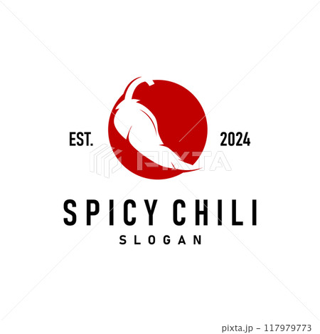 chili logo design illustration template garden plant results as food ingredients hot chili 117979773