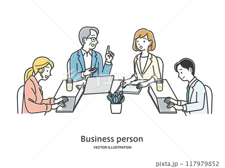 ミーティングをしている会社員 ミーティングをしている会社員 117979852
