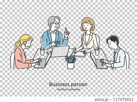 ミーティングをしている会社員 ミーティングをしている会社員 117979852