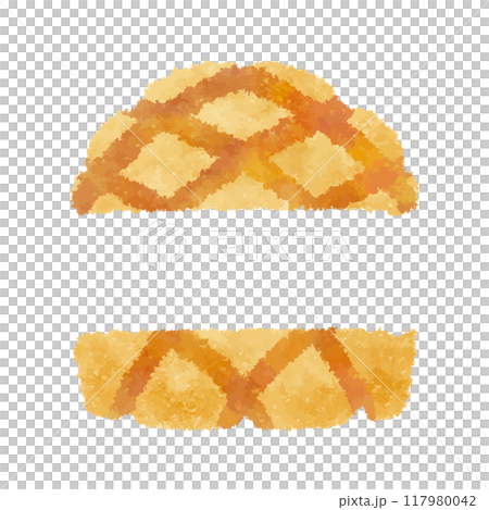 半切哈密瓜麵包_手繪蠟筆觸感 117980042