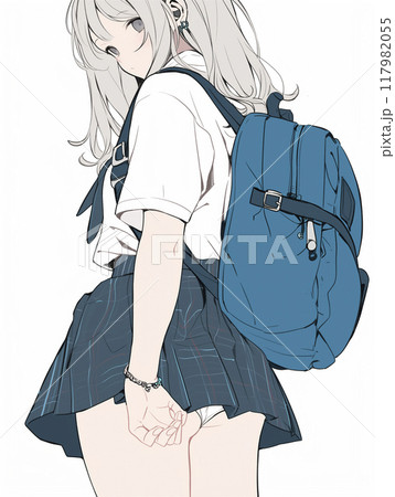かわいい女子高生の後ろ姿 かわいい女子高生の後ろ姿 117982055