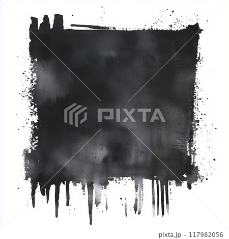 黒いインクで四角に塗りつぶす 黒いインクで四角に塗りつぶす 117982056