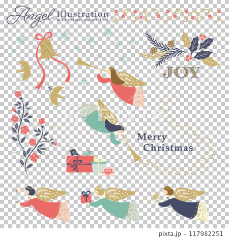 天使與聖誕節素材插畫集-2 117982251