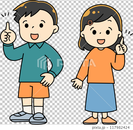 Child giving explanation Child giving explanation 117982424