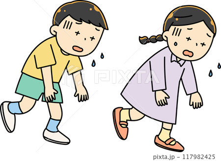 疲れたポーズの子供 疲れたポーズの子供 117982425