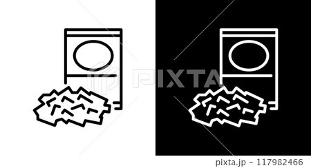 とろけるチーズのシンプルな線画アイコン 117982466