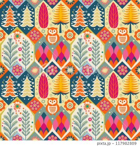 colorful trees on a light background. seamless pattern colorful trees on a light background. seamless pattern 117982809