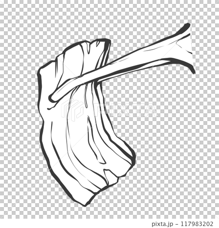 用鉗子烤肉的手寫畫筆繪畫風格插圖 117983202