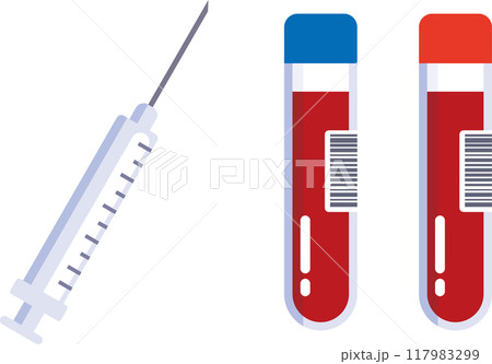 注射器と採血管のイラスト 117983299