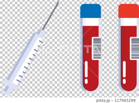 注射器と採血管のイラスト 117983299