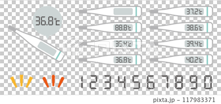 Thermometer illustration set 117983371