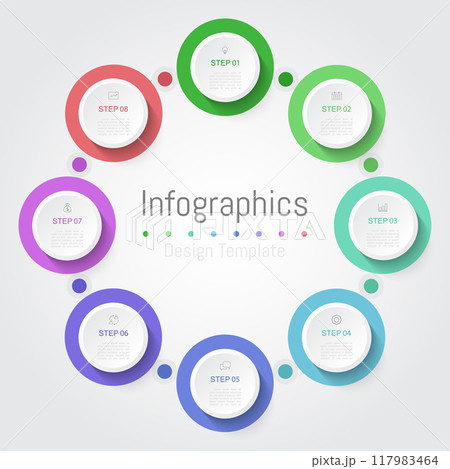 Infographic 8 options design elements for your business data. Vector Illustration. Infographic 8 options design elements for your business data. Vector Illustration. 117983464