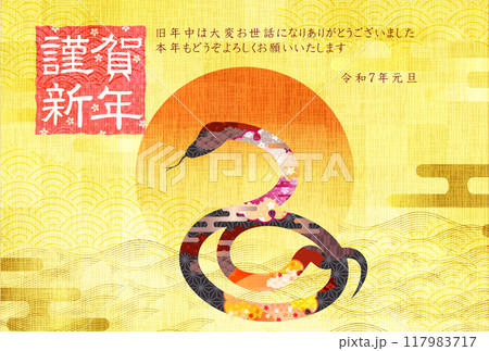 巳 年賀状 干支 背景 巳 年賀状 干支 背景 117983717