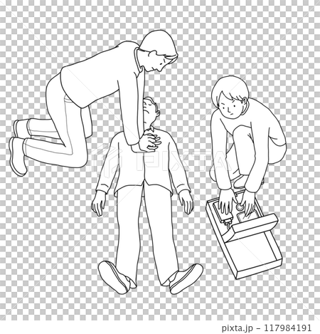 2 people using AEDs to save lives 117984191