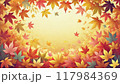 秋の紅葉に囲まれた背景素材 117984369