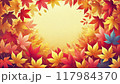 秋の紅葉に囲まれた背景素材 117984370